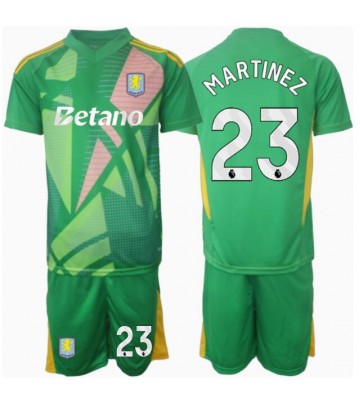 Aston Villa Emiliano Martinez #23 Målvakt Hemmakläder Barn 2024-25 Kortärmad (+ Korta byxor)